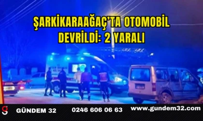 Şarkikaraağaç’ta Otomobil Devrildi: 2 Yaralı