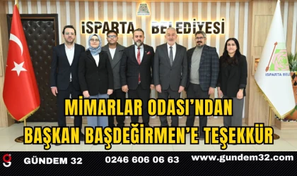 Mimarlar Odası’ndan Başkan Başdeğirmen’e Teşekkür