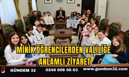 Minik Öğrencilerden Valiliğe Anlamlı Ziyaret