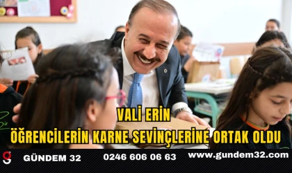 Vali Erin Öğrencilerin Karne Sevinçlerine Ortak Oldu