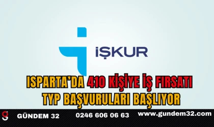 Isparta’da 410 Kişiye İş Fırsatı: TYP Başvuruları Başlıyor