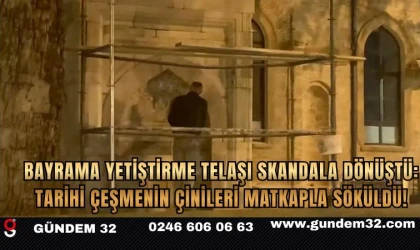 Bayrama Yetiştirme Telaşı Skandala Dönüştü: Tarihi Çeşmenin Çinileri Matkapla Söküldü!