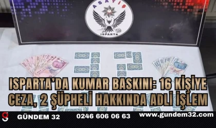 Isparta’da Kumar Baskını: 16 Kişiye Ceza, 2 Şüpheli Hakkında Adli İşlem