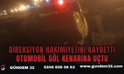 Direksiyon Hakimiyetini Kaybetti: Otomobil Göl Kenarına Uçtu