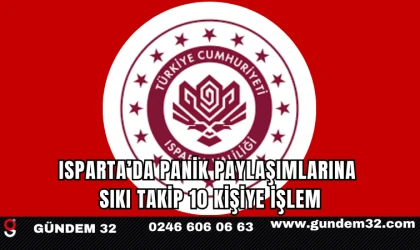 Isparta’da Panik Paylaşımlarına Sıkı Takip: 10 Kişiye İşlem