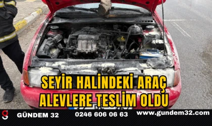 SEYİR HALİNDEKİ ARAÇ ALEVLERE TESLİM OLDU