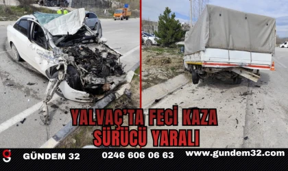 Yalvaç’ta Feci Kaza: Sürücü Yaralı