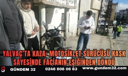 Yalvaç’ta Kaza: Motosiklet Sürücüsü Kask Sayesinde Facianın Eşiğinden Döndü