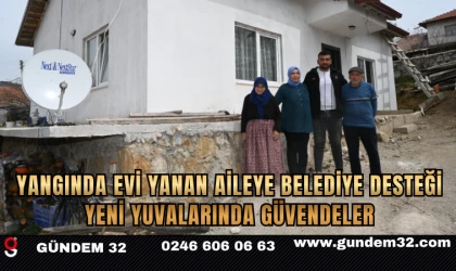 Yangında Evi Yanan Aileye Belediye Desteği: Yeni Yuvalarında Güvendeler