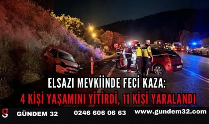 Elsazı mevkiinde feci kaza: 4 kişi yaşamını yitirdi, 11 kişi yaralandı