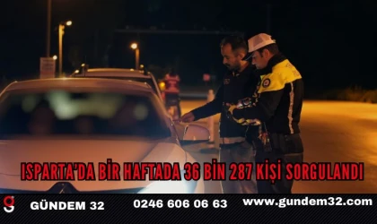 Isparta’da bir haftada 36 bin 287 kişi sorgulandı