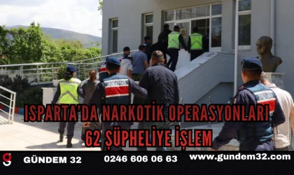 Isparta’da Narkotik Operasyonları: 62 Şüpheliye İşlem