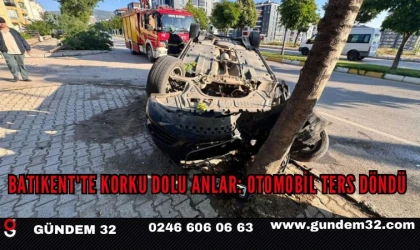 Batıkent'te Korku Dolu Anlar: Otomobil Ters Döndü