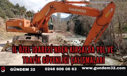 İL ÖZEL İDARESİ’NDEN KIRSALDA YOL VE TRAFİK GÜVENLİĞİ ÇALIŞMALARI