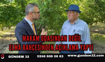 Makam Odasından Değil Elma Bahçesinden Açıklama Yaptı