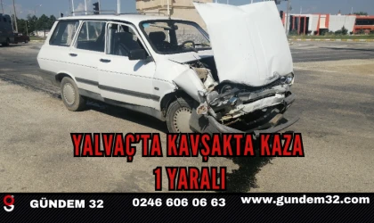 Yalvaç’ta Kavşakta Kaza: 1 Yaralı