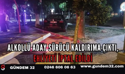 Alkollü Aday Sürücü Kaldırıma Çıktı, Ehliyeti İptal Edildi