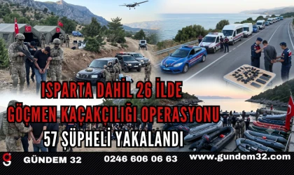 Isparta Dahil 26 İlde Göçmen Kaçakçılığı Operasyonu: 57 Şüpheli Yakalandı