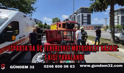 Isparta’da Üç Tekerlekli Motosiklet Kazası: 1 Kişi Yaralandı