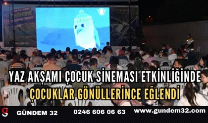 Yaz Akşamı Çocuk Sineması Etkinliğinde Çocuklar Gönüllerince Eğlendi
