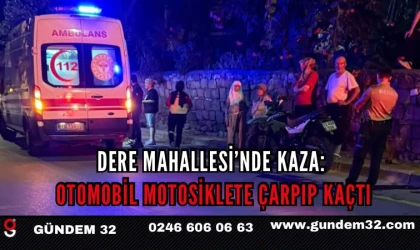 Dere Mahallesi’nde Kaza: Otomobil Motosiklete Çarpıp Kaçtı