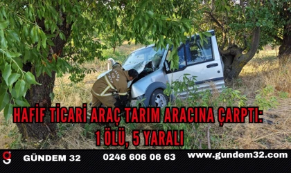 Hafif ticari araç tarım aracına çarptı: 1 ölü, 5 yaralı