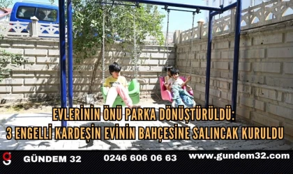 Isparta’da 3 Engelli Kardeşe Evlerinin Bahçesinde Park Mutluluğu