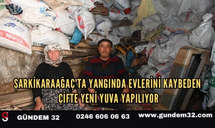 Şarkikaraağaç'ta Yangında Evlerini Kaybeden Çifte Yeni Yuva Yapılıyor