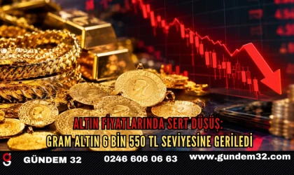 Altın fiyatlarında sert düşüş: Gram altın 6 bin 550 TL seviyesine geriledi