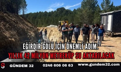 Eğirdir Gölü İçin Önemli Adım: Yıllık 42 Milyon Metreküp Su Aktarılacak