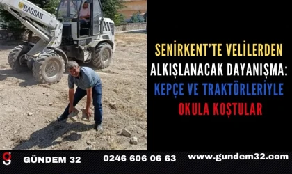 Senirkent’te velilerden alkışlanacak dayanışma: Kepçe ve traktörleriyle okula koştular