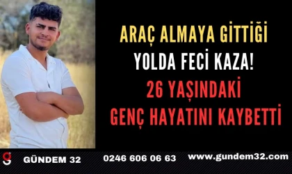 Araç Almaya Gittiği Yolda Feci Kaza! 26 Yaşındaki Genç Hayatını Kaybetti