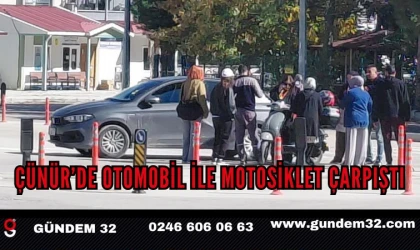 Çünür’de otomobil ile motosiklet çarpıştı