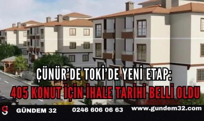 Çünür’de TOKİ Hareketliliği: 405 Yeni Konut İçin Tarih Belli Oldu