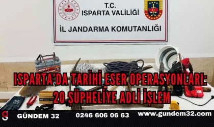 Isparta’da Tarihi Eser Operasyonları: 20 Şüpheliye Adli İşlem