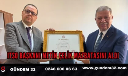 ITSO Başkanı Metin Çelik mazbatasını aldı